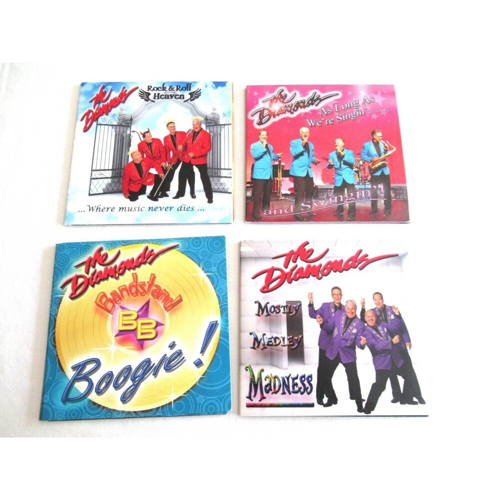 Lot 4x CD's The Diamonds  Signed by 2 Members Rock & Roll Heaven Bandstand BB